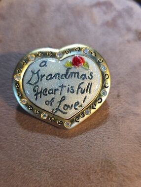 Vintage AJMC Grandmother Heart Brooch